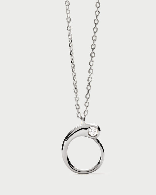 Collana PDPAOLA con ciondolo in argento con l’iniziale O CO02-B88-U