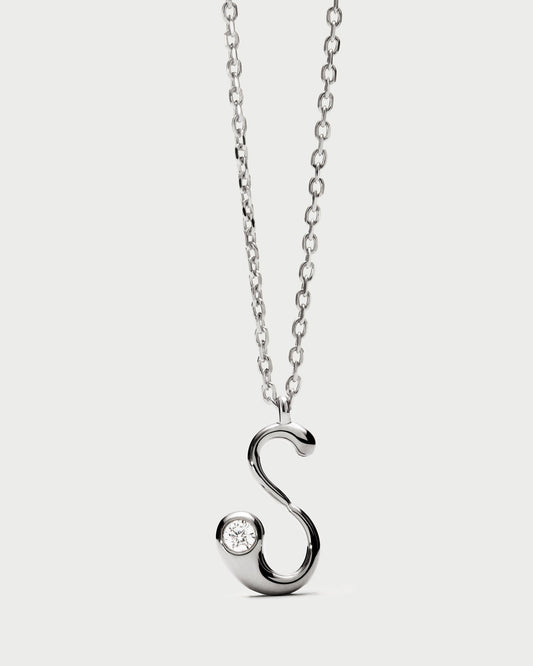 Collana PD PAOLA S initial silver pendant necklace CO02-B92