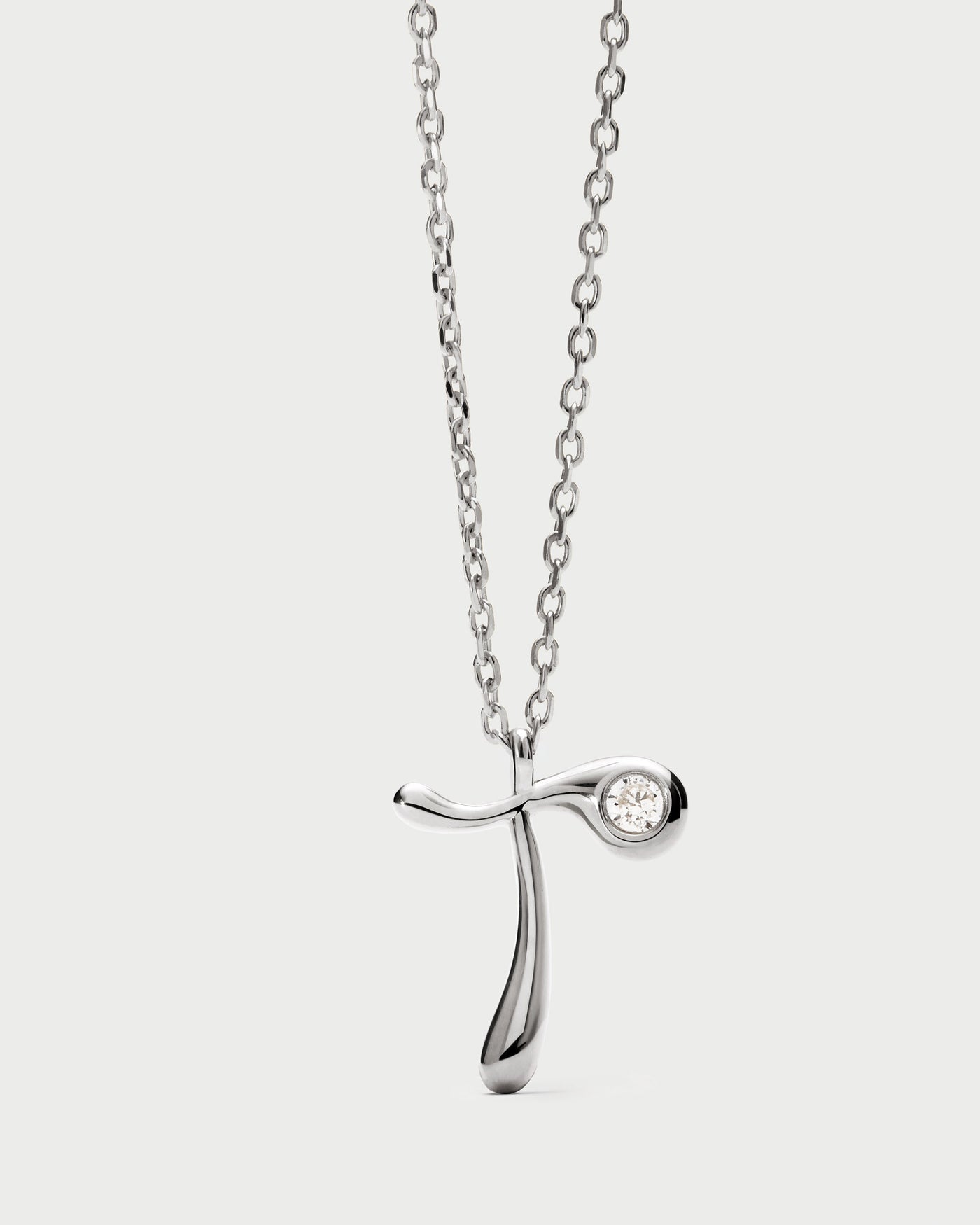 Collana PD PAOLA T initial silver pendant necklace CO02-B93