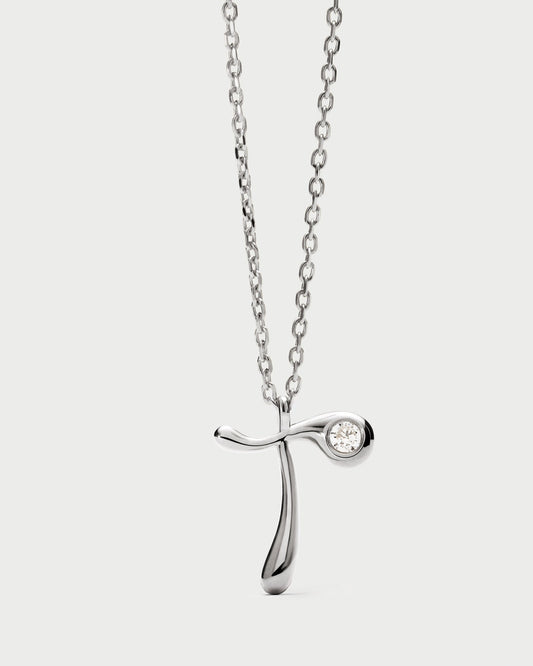 Collana PD PAOLA T initial silver pendant necklace CO02-B93