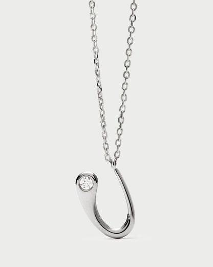 Collana PD PAOLA U initial silver pendant necklace CO02-B94