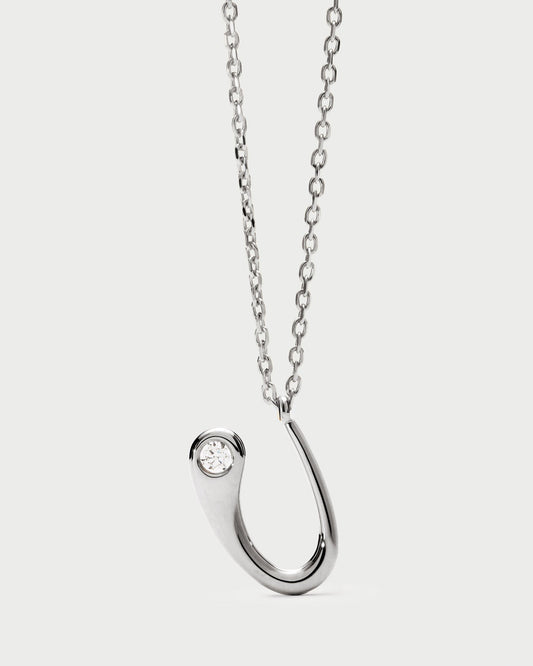 Collana PD PAOLA U initial silver pendant necklace CO02-B94