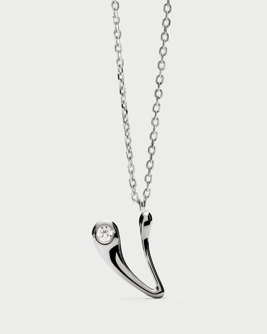 Collana PD PAOLA V initial silver pendant necklace CO02-B95