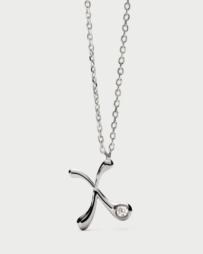 Collana PD PAOLA X initial silver pendant necklace CO02-B97-U