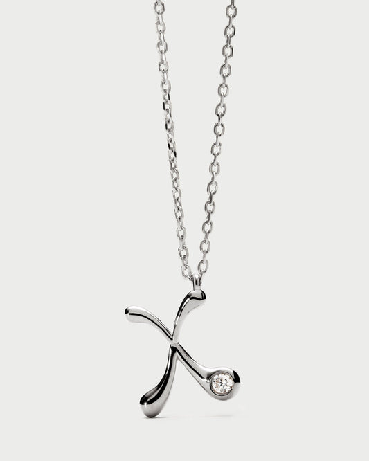 Collana PD PAOLA X initial silver pendant necklace CO02-B97-U