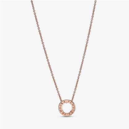 Collier Pandora con Cerchio, Pavé e Logo Pandora 387436C01-45