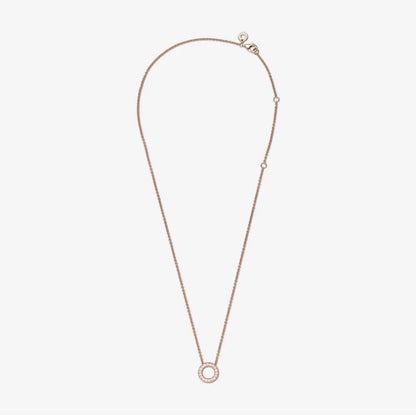 Collier Pandora con Cerchio, Pavé e Logo Pandora 387436C01-45