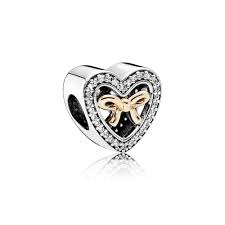 Pandora Bow Heart Charm 791875CZ