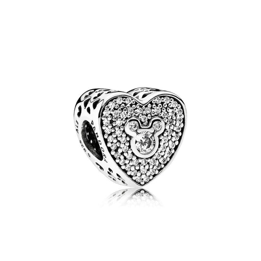 Pandora Disney Mickey Mouse and Minnie Sparkling Heart Charm 792049CZ