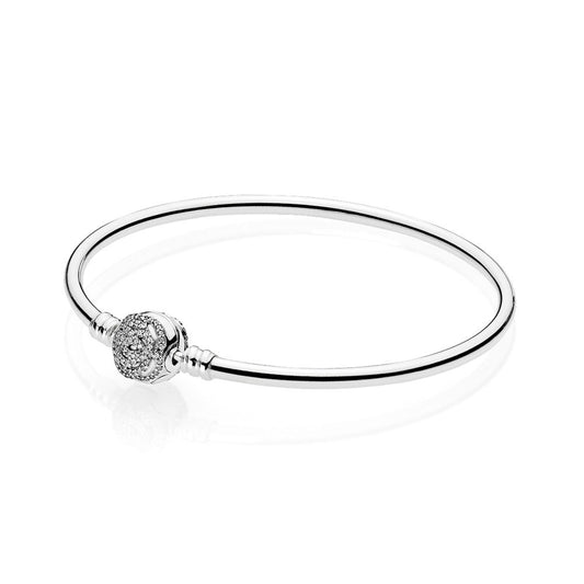 Pandora Disney, Beauty and the Beast Silver Bangle Bracelet 590748CZ
