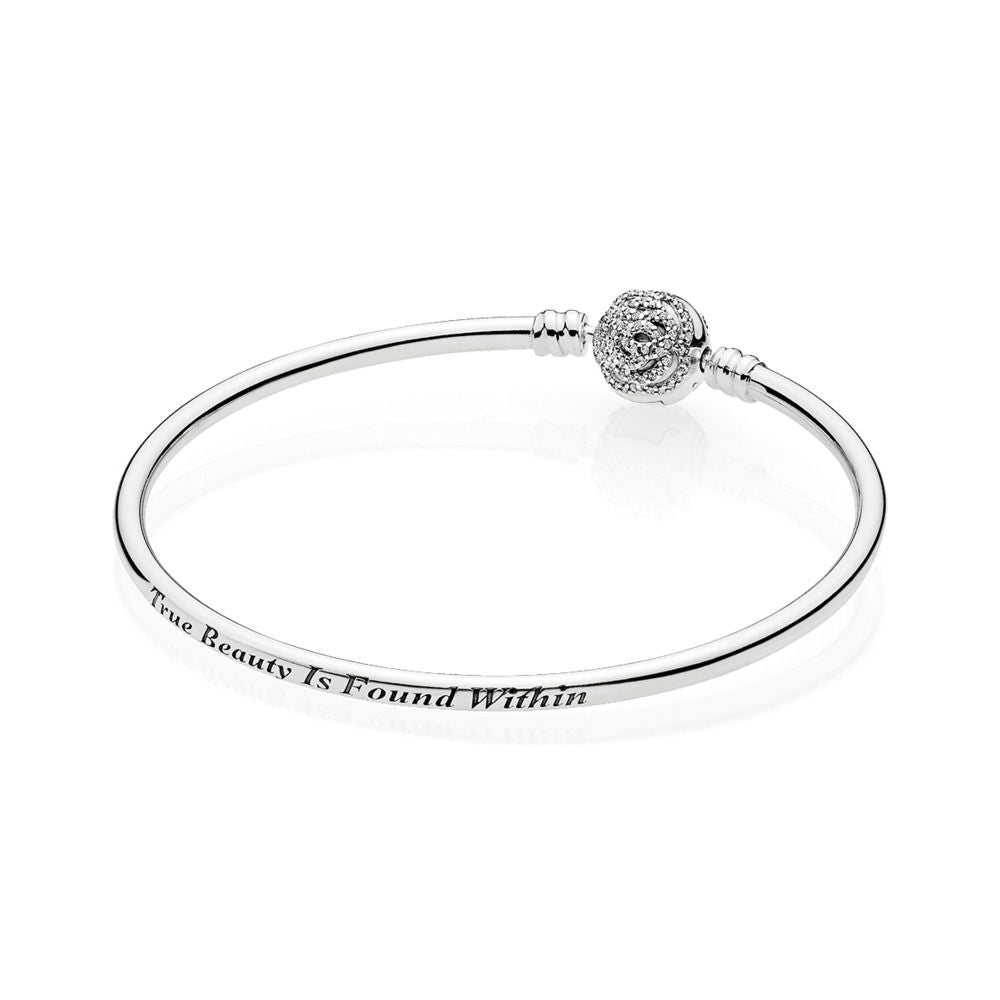 Pandora Disney, Beauty and the Beast Silver Bangle Bracelet 590748CZ