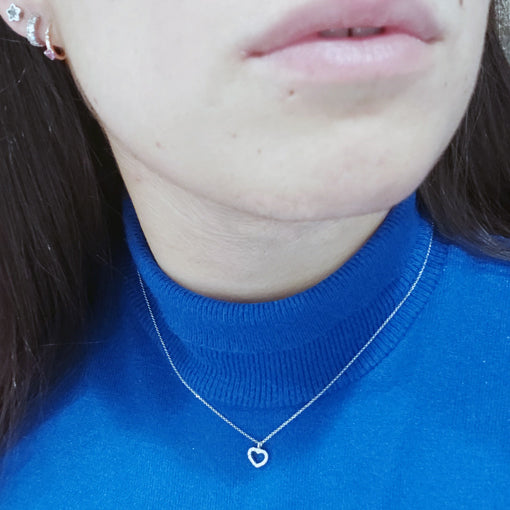Collana Casadei a Cuore in Oro Bianco e Diamanti