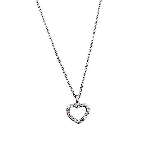 Collana Casadei a Cuore in Oro Bianco e Diamanti