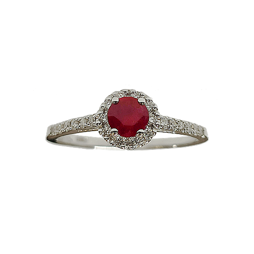 Casadei Ring in White Gold, Ruby and Diamonds