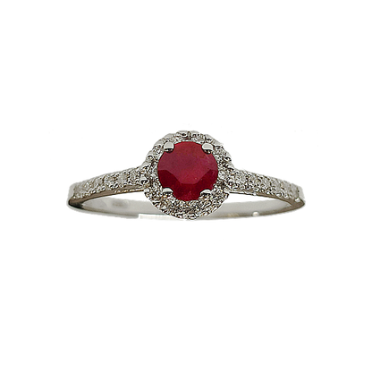 Casadei Ring in White Gold, Ruby and Diamonds