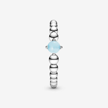 Pandora Sky Blue Ring Decorated with Spheres 198598C07