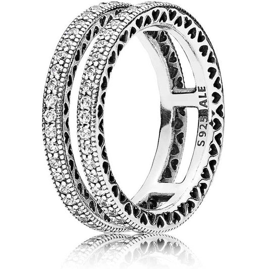 Pandora Double Hearts Ring 196236CZ