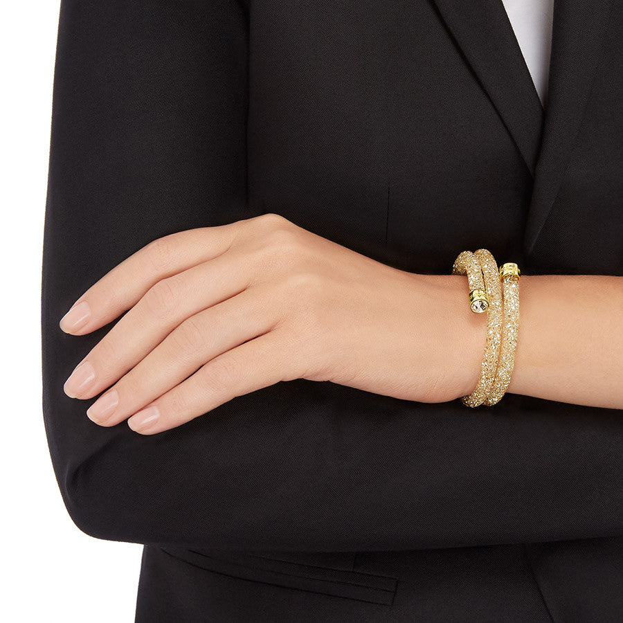Bracciale Doppio Swarovski Crystaldust Dorato