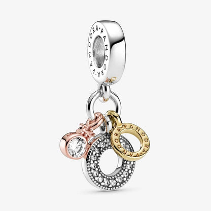 Pandora Triple Monogram Logo Pendant Charm 799044C01