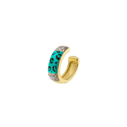 Earcuff Rue Des Mille Smalto Jungle Tribe con Zirconi Smalto Maculato EARJ-01A