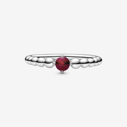 Pandora Dark Red Ring Decorated with Balls 198598C08