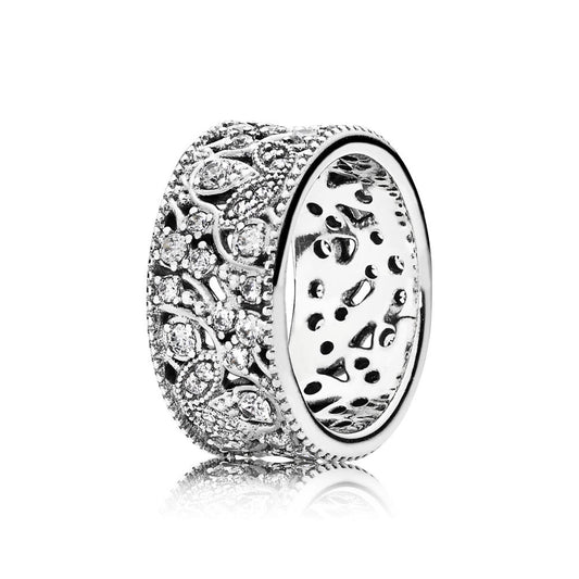 Pandora Sparkling Leaves Band Ring 190965CZ