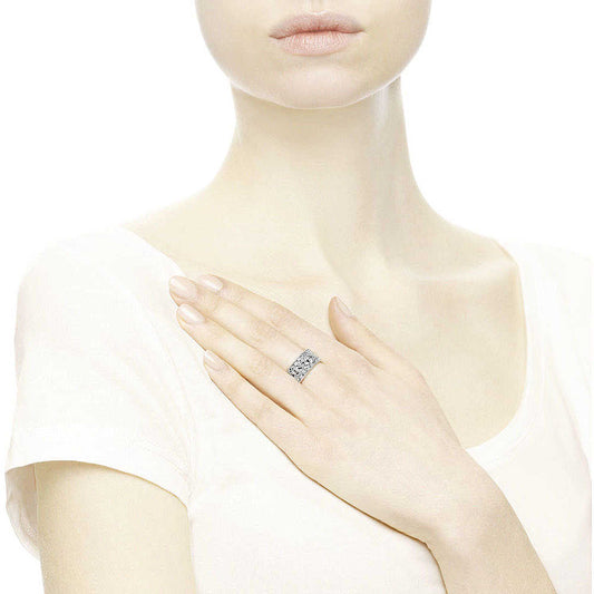 Pandora Sparkling Leaves Band Ring 190965CZ