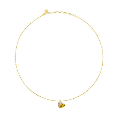 Girocollo Rue Des Mille Jungle Tribe con Cuore Smalto Maculato GRJ-01 A