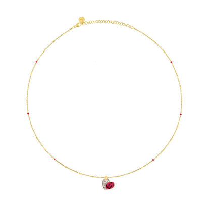 Girocollo Rue Des Mille Jungle Tribe con Cuore Smalto Maculato GRJ-01 A