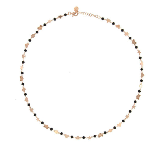 Rue des Mille Choker with Micro Stones and Mixed Subjects GR-MISP_black