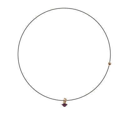 Collana Girocollo Lenza Rue des Mille Ciondolo Bocca e Zirconi GRZ-LENZA-BOCCA
