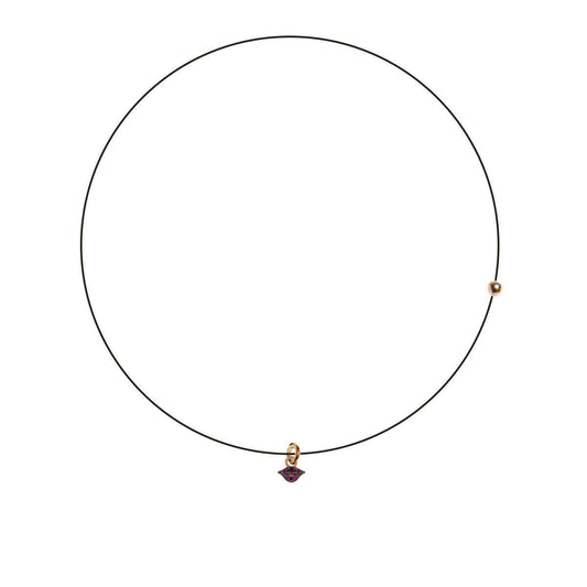 Collana Girocollo Lenza Rue des Mille Ciondolo Bocca e Zirconi GRZ-LENZA-BOCCA