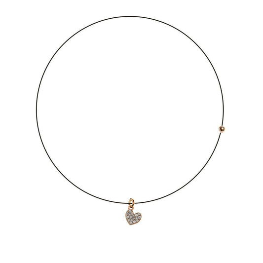 Collana Girocollo Lenza Rue des Mille Ciondolo Cuore e Zirconi GRZ-LENZA_W_CUO