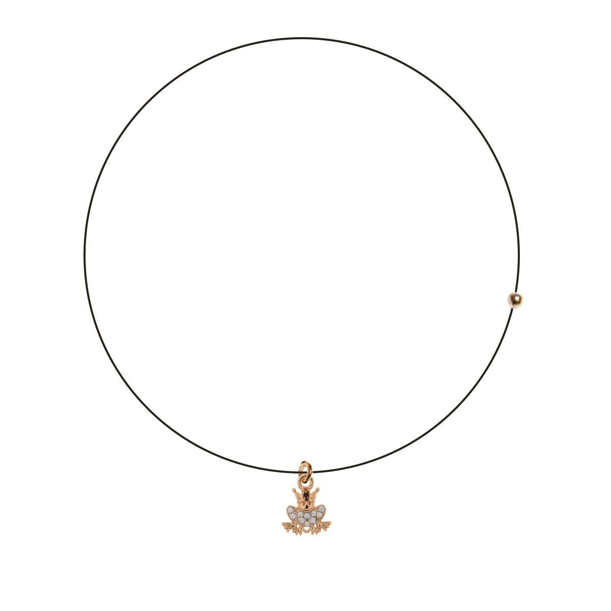 Collana Girocollo Lenza Rue des Mille Ciondolo Ranocchio e Zirconi GRZ-LENZA_W_RAN