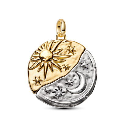 Charm Pandora Medallion XL Sole e Luna "Per Aspera Ad Astra" - 764806C01