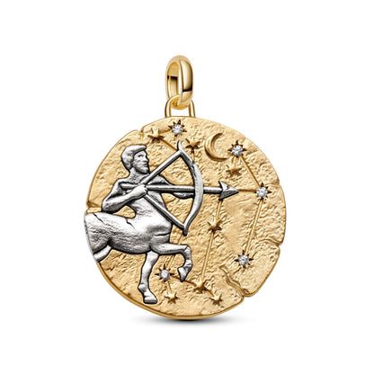 Charm Pandora Medallion XL Sagittario "Vivere Est Audere" - 764995C01