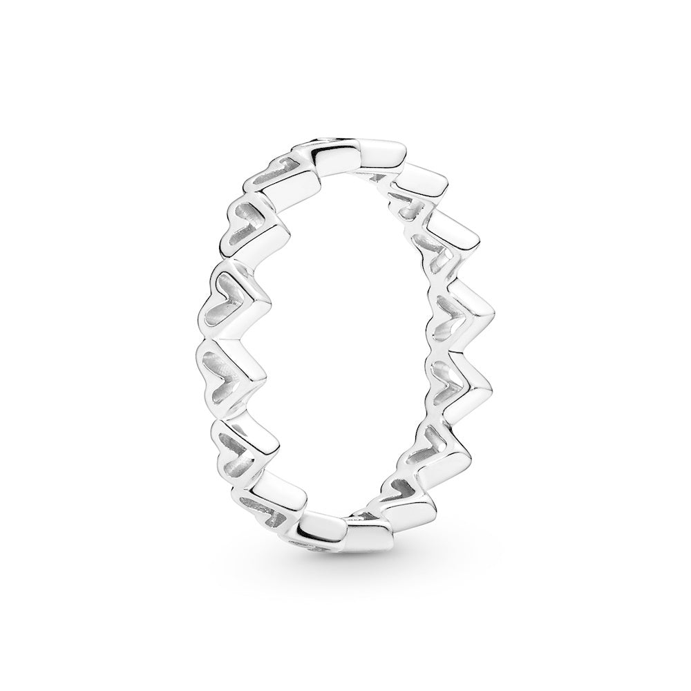 Pandora Silver Ring with Hearts 198696C00