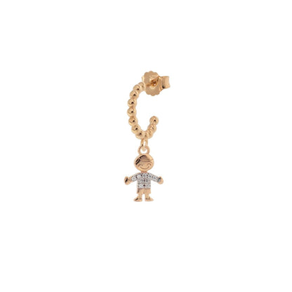 Rue Des Mille Single Earring with Zirconia - Boy ORZ-007-BIMBO