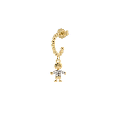 Rue Des Mille Single Earring with Zirconia - Boy ORZ-007-BIMBO