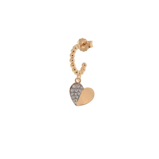 Mono Orecchino Rue Des Mille Cerchietto Con Zirconi - Cuore ORZ-007-CUO-AU