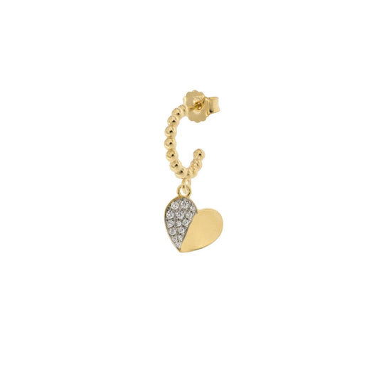 Mono Orecchino Rue Des Mille Cerchietto Con Zirconi - Cuore ORZ-007-CUO-AU