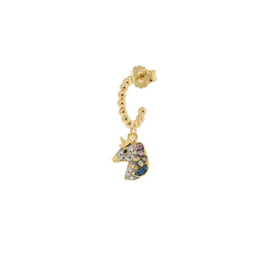 Mono Orecchino Rue Des Mille Cerchietto Con Zirconi - Unicorno ORZ-007-UNI-AU