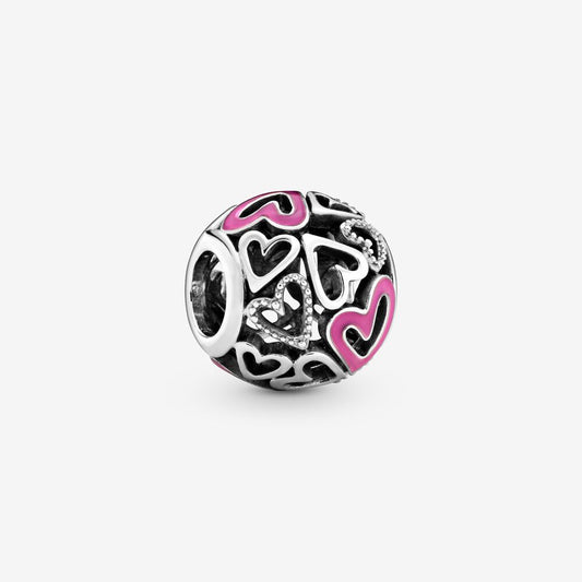Charm Pandora con Cuori Rosa Traforati 798677C01