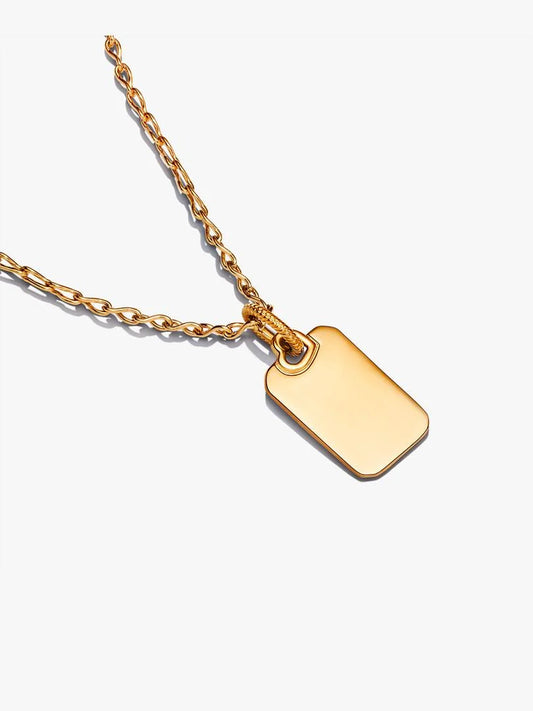 Pandora Set Collana e Pendente Medaglia Rettangolare da incidere NAMPS0591