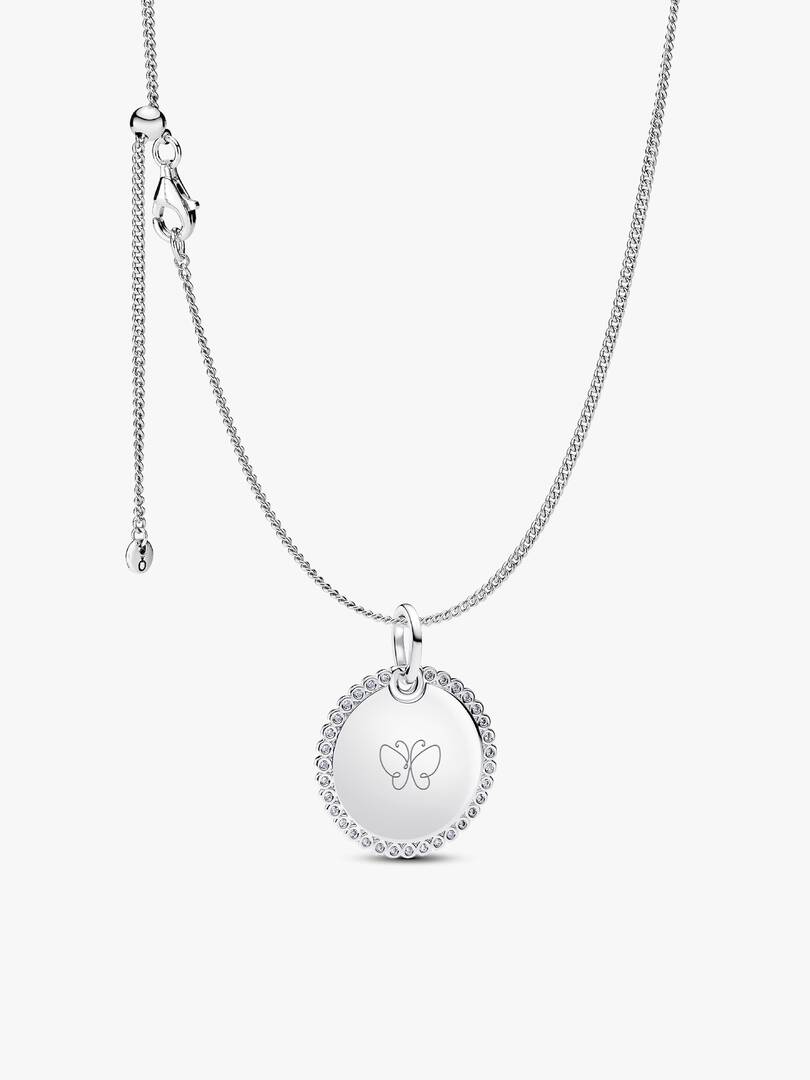 Pandora Set Collana e Pendente Medaglia Luminosa da incidere NAMPS8217