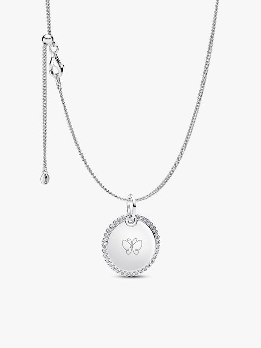 Pandora Set Collana e Pendente Medaglia Luminosa da incidere NAMPS8217