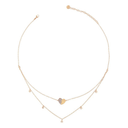 Girocollo Rue Des Mille Doppio Filo Cuore Zirconi GRZ-007 DOP CUO