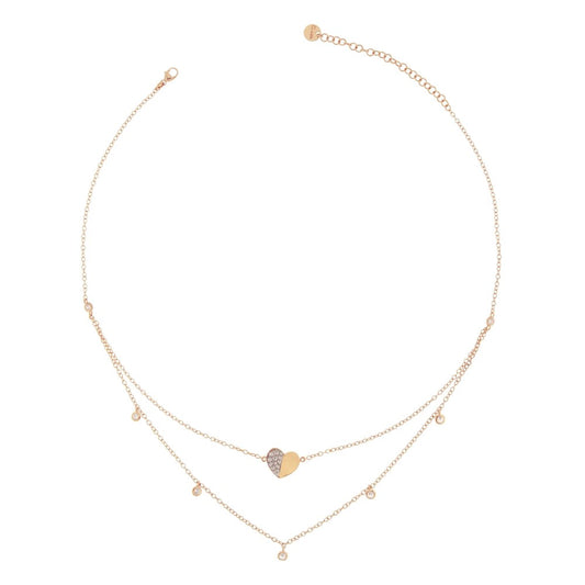 Girocollo Rue Des Mille Doppio Filo Cuore Zirconi GRZ-007 DOP CUO