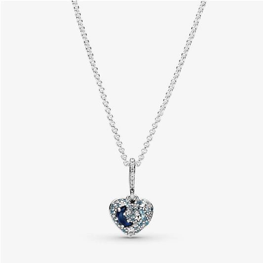 Collana Pandora Con Cuore Stelle e Luna Blu Scintillanti 399232C01-50