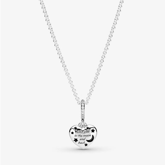 Collana Pandora Con Cuore Stelle e Luna Blu Scintillanti 399232C01-50